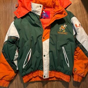 Vintage 90s Miami Hurricanes Jacket Mens XL UM University Of Miami Football NCAA
